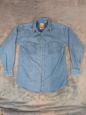 Vintage On The Brink Denim Button Up Shirt Large